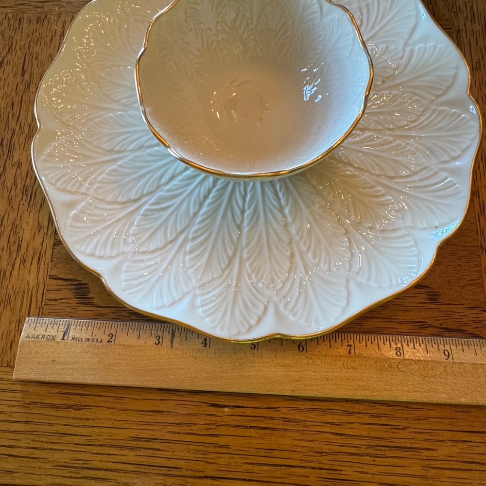 **LOOK!!!! PRICE DROP!! Lenox Greenfield Collection Chip & Dip piece- PRISTINE** - Picture 9 of 9